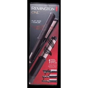 New Remington One Black Flat Iron and Curler Convertible